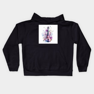 Violin With Flowers Kids Hoodie